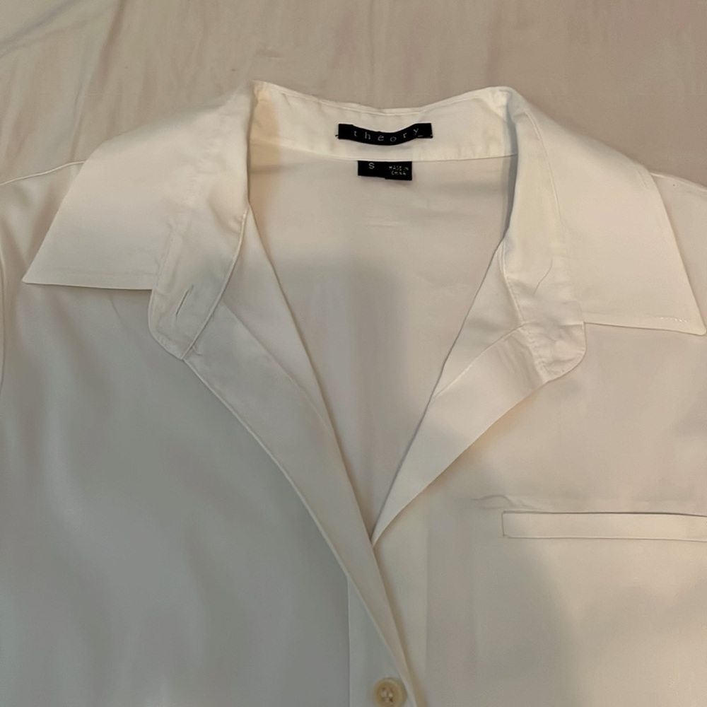Theory! Solid White Button Down, Flawless - image 6